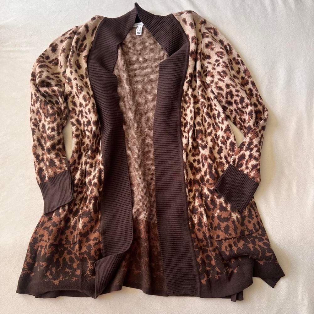 Isaac Mizrahi Live! leopard print cardigan  Animal print punk gradient luxury